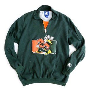 Starter Men's 1/2 Zip Miami Hurricanes Jacket M